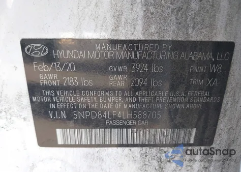 2020 Hyundai Elantra Value Edition из США, поврежденный, VIN 5NPD84LF4LH588705